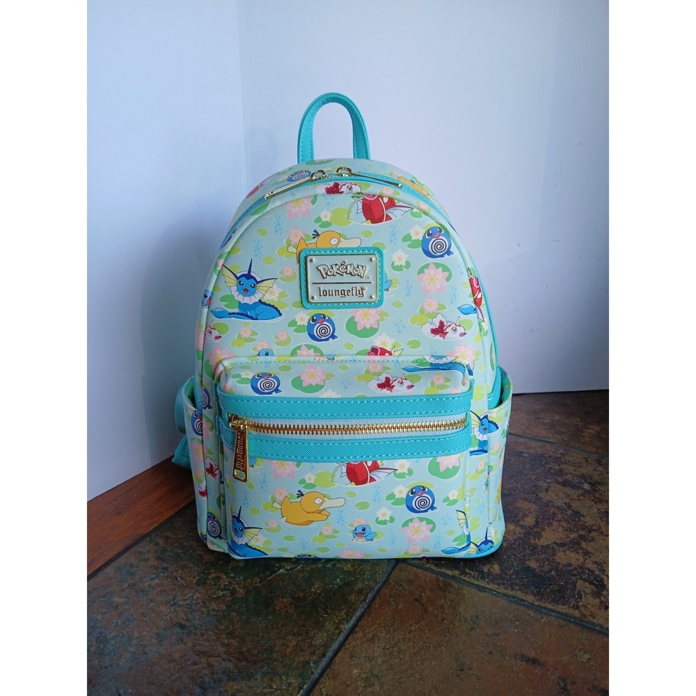 Loungefly Pokemon Vaporeon Water Type Lily Pad Allover Print Mini‎ Backpack